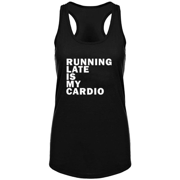 women's running late is my cardio fitness workout racerback tank summer letter print tank top, White
women's running late is my cardio fitness workout racerback tank summer letter print tank top, White