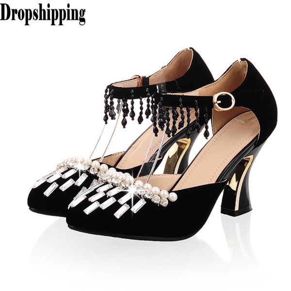 women's sandals tassel high heel shoes woman shallow tassel straps mouth belt buckle shoes lady sandals plus size #zb, Black
women's sandals tassel high heel shoes woman shallow tassel straps mouth belt buckle shoes lady sandals plus size #zb, Black