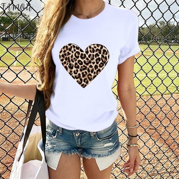 love heart t shirt women summer leopard printed plus size short sleeve slim tee korean womens girls t shirt camiseta mujer, White
love heart t shirt women summer leopard printed plus size short sleeve slim tee korean womens girls t shirt camiseta mujer, White