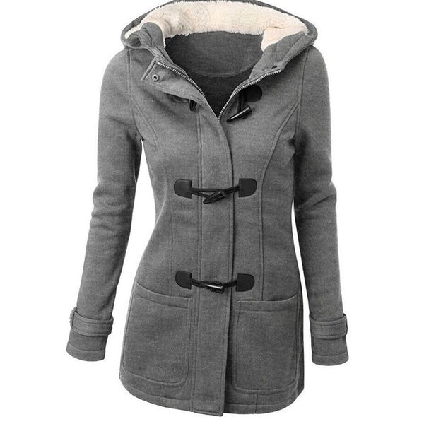 women hoodies jacket warm duffle coat buckle front winter parka coat outerwear hooded, Black
women hoodies jacket warm duffle coat buckle front winter parka coat outerwear hooded, Black