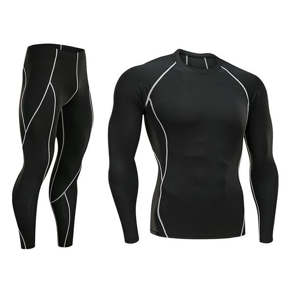 men running sets 2 piece tracksuit men compression o-neck pullover gym workout t-shirt training sportswear for running sets, Black;blue
men running sets 2 piece tracksuit men compression o-neck pullover gym workout t-shirt training sportswear for running sets, Black;blue