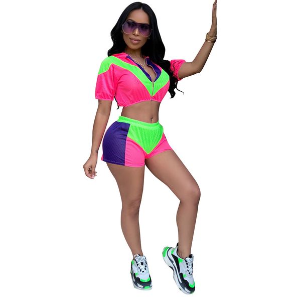 multicolors patchwork summer tracksuits sports suits breathable hollow out fabric short sleeves hooded and shorts sets, White
multicolors patchwork summer tracksuits sports suits breathable hollow out fabric short sleeves hooded and shorts sets, White