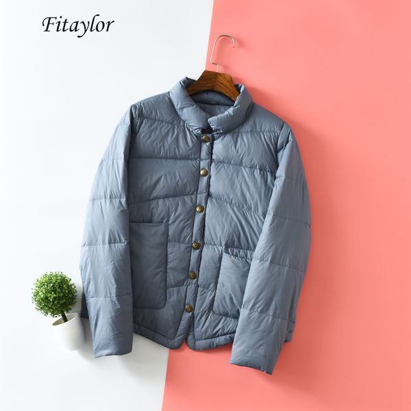 fitaylor winter women stand collar ultra light down jackets loose 90% white duck down parka vintage single breaste outwear, Black
fitaylor winter women stand collar ultra light down jackets loose 90% white duck down parka vintage single breaste outwear, Black