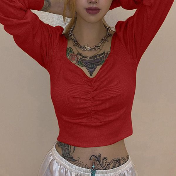 women's blouses & shirts vintage plus size fashion blouse solid v-neck long sleeves knit bottoming blusa feminina ropa mujer, White
women's blouses & shirts vintage plus size fashion blouse solid v-neck long sleeves knit bottoming blusa feminina ropa mujer, White