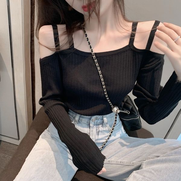 nana fashion womens clothing store early autumn new net red off-shoulder sweater thin design slim shirt fashion, White
nana fashion womens clothing store early autumn new net red off-shoulder sweater thin design slim shirt fashion, White