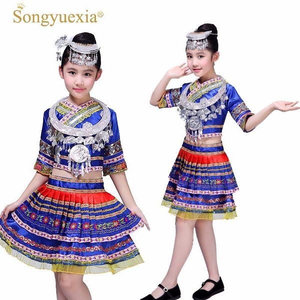 2018 new pattern children miao dance show clothing blue woman xiangxi zhuang performance serve self-cultivation miao girl, Black;red
2018 new pattern children miao dance show clothing blue woman xiangxi zhuang performance serve self-cultivation miao girl, Black;red