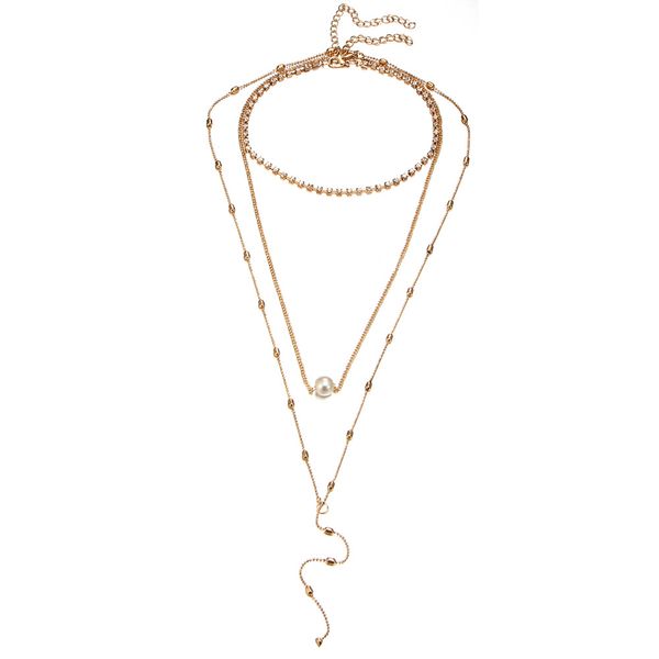 new european and american clavicle necklace female crystal pendant three-layer artificial pearl necklace female jewelry, Golden;silver
new european and american clavicle necklace female crystal pendant three-layer artificial pearl necklace female jewelry, Golden;silver