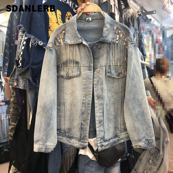 village denim jacket women diamond fringe jeans jacket short loose coats women autumn clothes 2019 new outwears female student, Black;brown
village denim jacket women diamond fringe jeans jacket short loose coats women autumn clothes 2019 new outwears female student, Black;brown