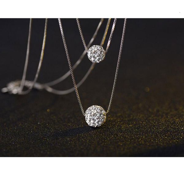 925 sterling silver double layer shiny cz zirconia crystal lucky ball pendant necklace for women gift collares
925 sterling silver double layer shiny cz zirconia crystal lucky ball pendant necklace for women gift collares