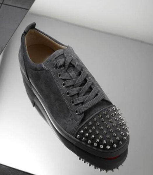 elegant low sneakers women,men trainers grey suede leather flats spikes red bottom shoes casual walking shoes eu35-46, Black
elegant low sneakers women,men trainers grey suede leather flats spikes red bottom shoes casual walking shoes eu35-46, Black
