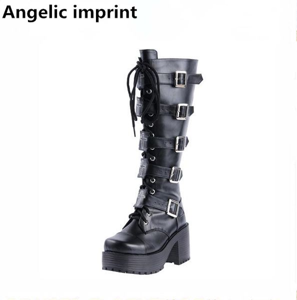 angelic imprint mori girl women motorcycle punk boots lady high heels lolita shoes woman princess dress party pumps 8cm red 40, Black
angelic imprint mori girl women motorcycle punk boots lady high heels lolita shoes woman princess dress party pumps 8cm red 40, Black