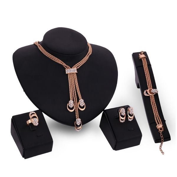 necklaces earrings bracelets rrings jewelry sets luxury fashion rhinstone 18k gold plated chains tassel wedding jewelry 4-pece set js049, Slivery;golden
necklaces earrings bracelets rrings jewelry sets luxury fashion rhinstone 18k gold plated chains tassel wedding jewelry 4-pece set js049, Slivery;golden