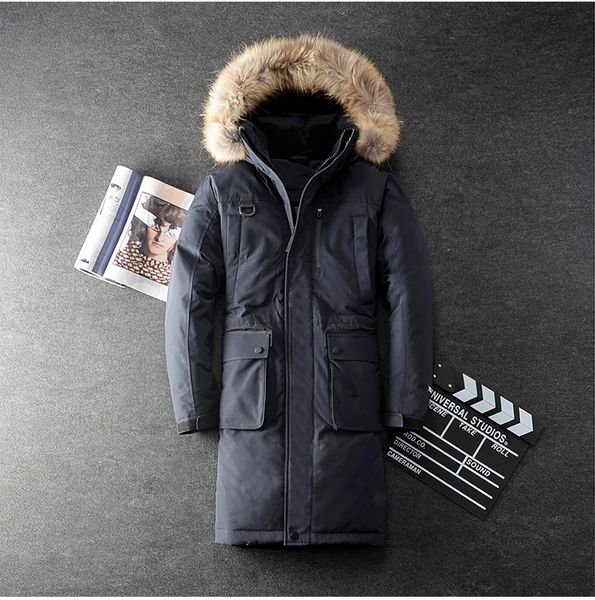 nice men winter x-long down jacket fur collar coat detachable hat and fur collar male's clothing 5xl, Black
nice men winter x-long down jacket fur collar coat detachable hat and fur collar male's clothing 5xl, Black