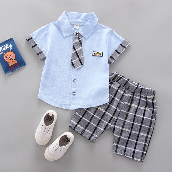 children out clothes summer baby boy cartoon shirt with tie plaid shorts pants 2pcs/sets infant kid fashion toddler tracksuits, White
children out clothes summer baby boy cartoon shirt with tie plaid shorts pants 2pcs/sets infant kid fashion toddler tracksuits, White