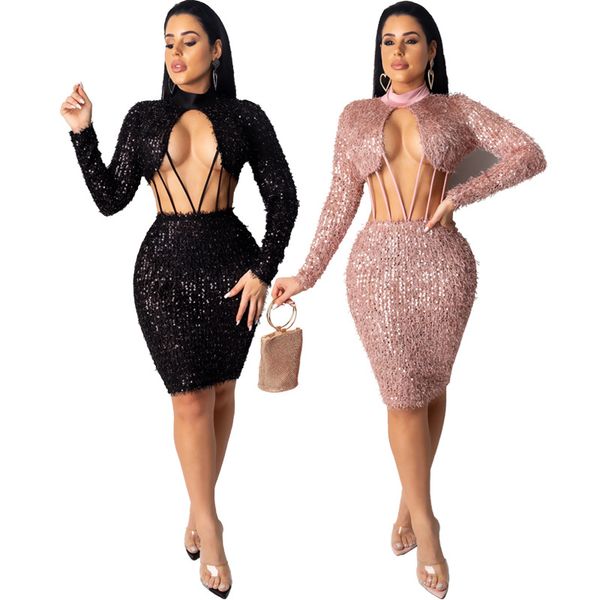 designer women winter fall dresses turtleneck hollow out full sleeve dress club night party bandage bodycon sequined casual dresses, Black;gray
designer women winter fall dresses turtleneck hollow out full sleeve dress club night party bandage bodycon sequined casual dresses, Black;gray