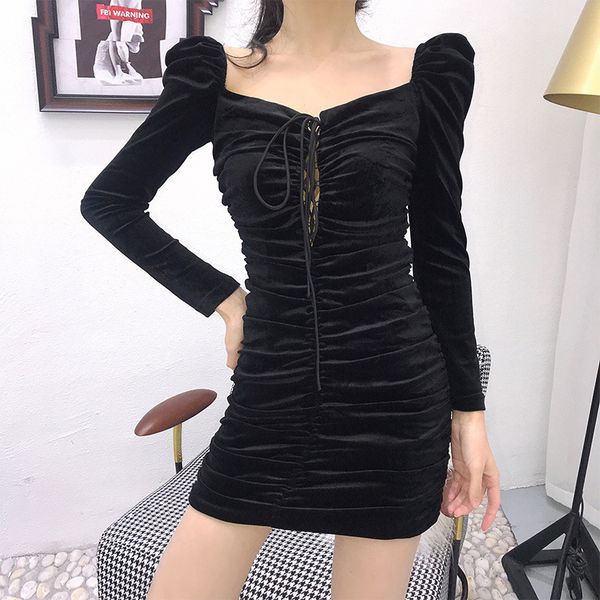 women's spring and autumn one word collar solid color velvet dress pleated lace-up tight skinny dress slim-fit one-step skirt, White;black
women's spring and autumn one word collar solid color velvet dress pleated lace-up tight skinny dress slim-fit one-step skirt, White;black