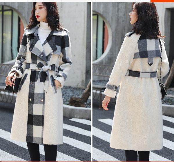 patchwork women coats and jackets winter overcoat women plaid woolen long coats ladies high end office jacket coat female, Black
patchwork women coats and jackets winter overcoat women plaid woolen long coats ladies high end office jacket coat female, Black