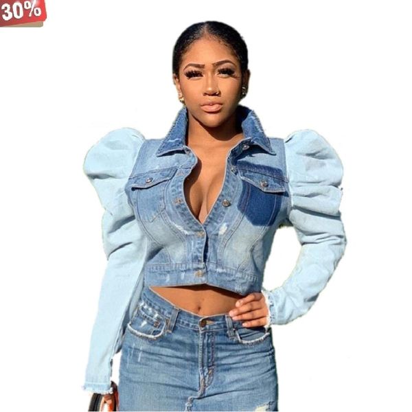 women coat plus size jean jacket fashion puff sleeve women shirt turn down collar button up blouse patchwork casual top, Black;brown
women coat plus size jean jacket fashion puff sleeve women shirt turn down collar button up blouse patchwork casual top, Black;brown