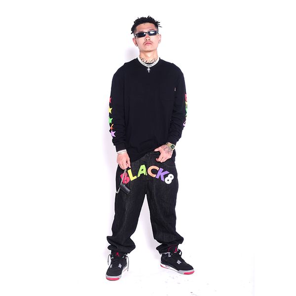 black elastic waist jeans male han edition tide hole feet pants elastic straight cultivate one's morality leisure trousers, Blue
black elastic waist jeans male han edition tide hole feet pants elastic straight cultivate one's morality leisure trousers, Blue