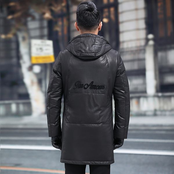 men's leather & faux winter sheepskin genuine men warm duck down coat hooded mens jacket 29088-09 yy729, Black
men's leather & faux winter sheepskin genuine men warm duck down coat hooded mens jacket 29088-09 yy729, Black