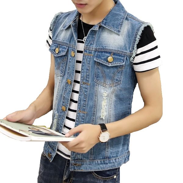 4xl 5xl 6xl new spring and summer 2019 vintage classic design casual denim vest men blue 3 colors plus asian size, Black;white
4xl 5xl 6xl new spring and summer 2019 vintage classic design casual denim vest men blue 3 colors plus asian size, Black;white