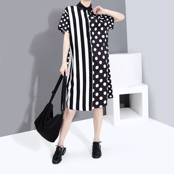 dress fashion striped shirt skirt 2020 european and american spring and summer new womens 3191, White;black
dress fashion striped shirt skirt 2020 european and american spring and summer new womens 3191, White;black