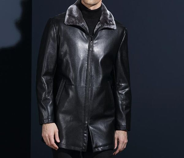 m-3xl 2019 winter men's new fashion middle-aged fur coat jacket lapel pu purse, Black
m-3xl 2019 winter men's new fashion middle-aged fur coat jacket lapel pu purse, Black