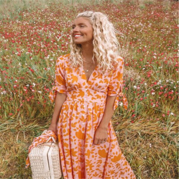us women boho floral long maxi dress evening party beach dresses summer sundress, Black;gray
us women boho floral long maxi dress evening party beach dresses summer sundress, Black;gray