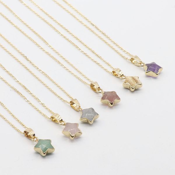 stone alloy geometric stars pendant gem healing crystal necklace ladies stainless steel fashion gifts, Silver
stone alloy geometric stars pendant gem healing crystal necklace ladies stainless steel fashion gifts, Silver