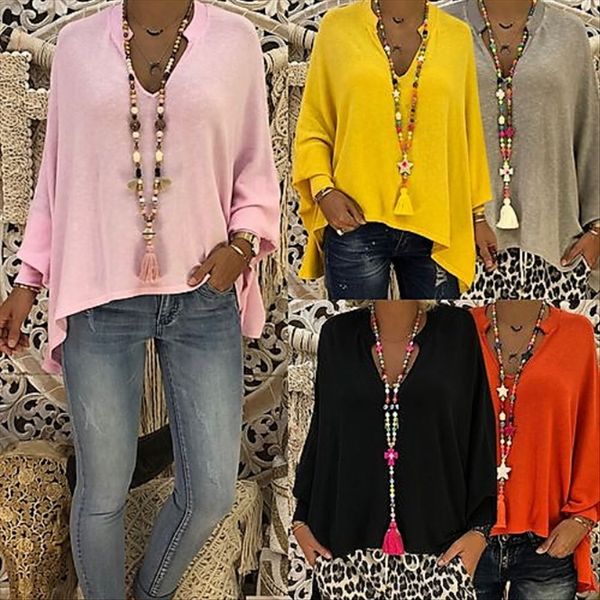 autumn solid color loose v-neck long sleeve 1915 autumn t- bat solid color loose v-neck long sleeve bat shirt t-shirt 1915, White
autumn solid color loose v-neck long sleeve 1915 autumn t- bat solid color loose v-neck long sleeve bat shirt t-shirt 1915, White