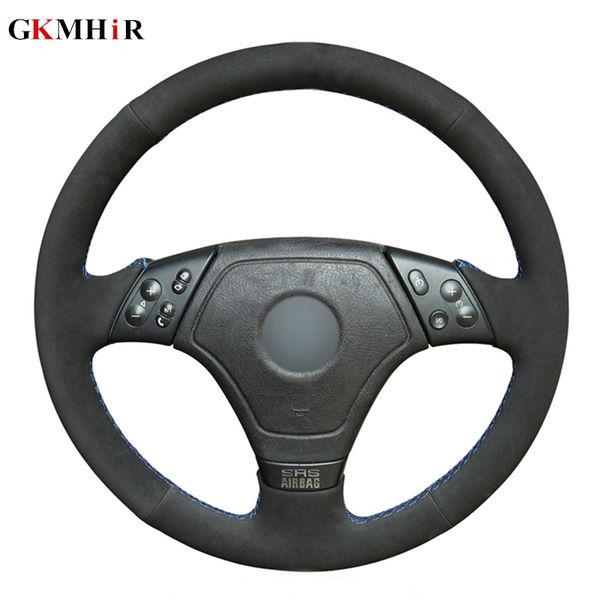 gkmhir diy black hand-stitched blue marker black suede leather car steering wheel cover for e36 e46 e39
gkmhir diy black hand-stitched blue marker black suede leather car steering wheel cover for e36 e46 e39