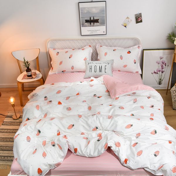 denisroom pink bedding set strawberry king size duvet cover sets bed sheets and pillowcases de71#
denisroom pink bedding set strawberry king size duvet cover sets bed sheets and pillowcases de71#