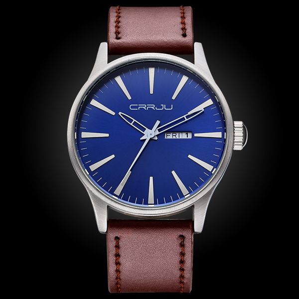 wristwatches crrju men's quartz date casual watch men army sports watches male leather clock relogio masculino, Slivery;brown
wristwatches crrju men's quartz date casual watch men army sports watches male leather clock relogio masculino, Slivery;brown