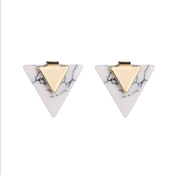 wholesale 10 pairs gold plated triangle and square white howlite stone stud earrings for women charm jewelry, Golden;silver
wholesale 10 pairs gold plated triangle and square white howlite stone stud earrings for women charm jewelry, Golden;silver
