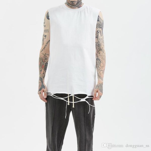 hip hop ripped hem muscle tank solid color sleeveless cotton tee streetwear, White;black
hip hop ripped hem muscle tank solid color sleeveless cotton tee streetwear, White;black