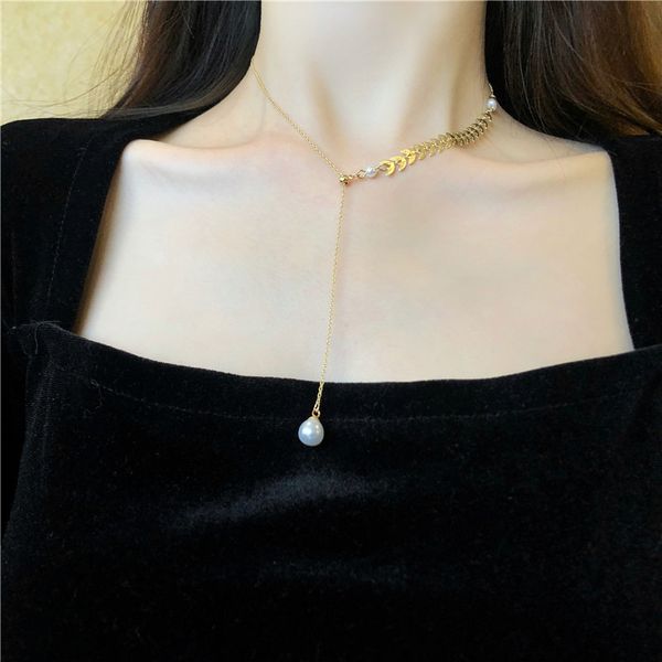 temperament contracted ins cold wind grain pearl necklace female wet web celebrity collarbone chain contracted neck chain, Silver
temperament contracted ins cold wind grain pearl necklace female wet web celebrity collarbone chain contracted neck chain, Silver