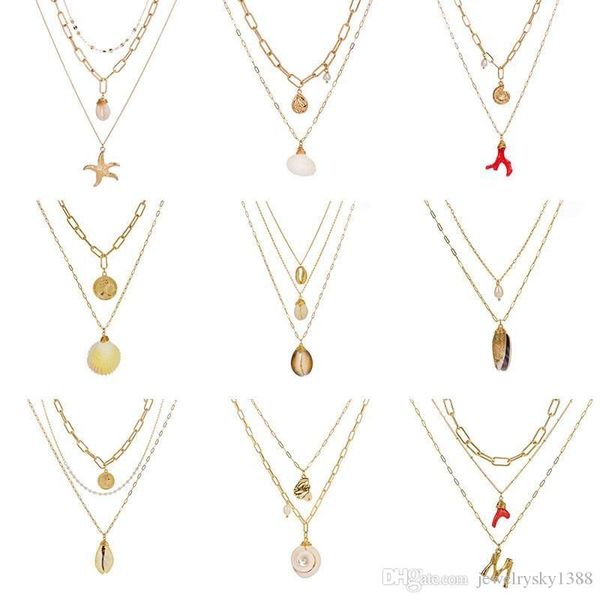 gold chain shell necklace new designer shell starfish necklace multilayer stackable necklaces fashion hip hop jewelry, Silver
gold chain shell necklace new designer shell starfish necklace multilayer stackable necklaces fashion hip hop jewelry, Silver