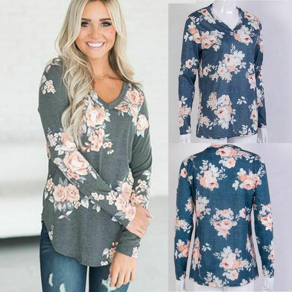 fashion womens long sleeve floral print v-neck shirt casual blouse loose shirt pullover size s-xl pullover, White
fashion womens long sleeve floral print v-neck shirt casual blouse loose shirt pullover size s-xl pullover, White