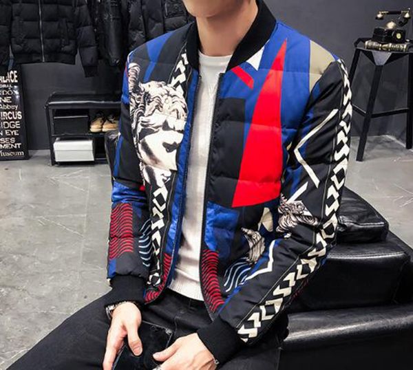 men's korean version of the boutique sale personalized retro winter short style baseball collar printed cotton and down jacket / m-5xl, Black
men's korean version of the boutique sale personalized retro winter short style baseball collar printed cotton and down jacket / m-5xl, Black