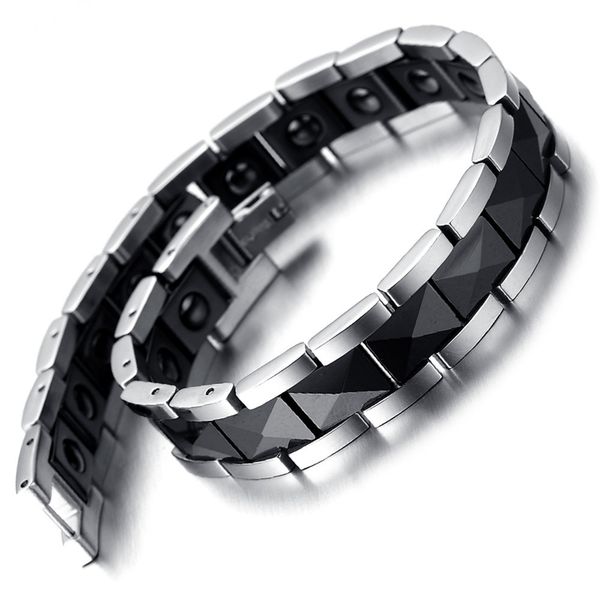 tungsten magnetic hematite mens bracelet, black & silver 8.2" kb2185, Golden;silver
tungsten magnetic hematite mens bracelet, black & silver 8.2" kb2185, Golden;silver