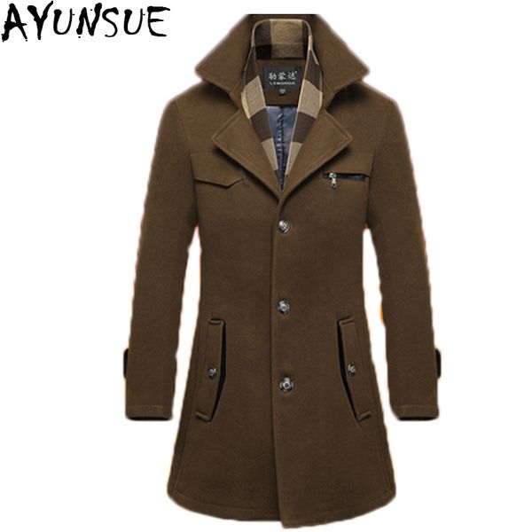 ayunsue autumn winter wool jacket men parka 2017 new thick long pea coat abrigo hombre slim fit overcoat plus size 3xl lx784, Black
ayunsue autumn winter wool jacket men parka 2017 new thick long pea coat abrigo hombre slim fit overcoat plus size 3xl lx784, Black