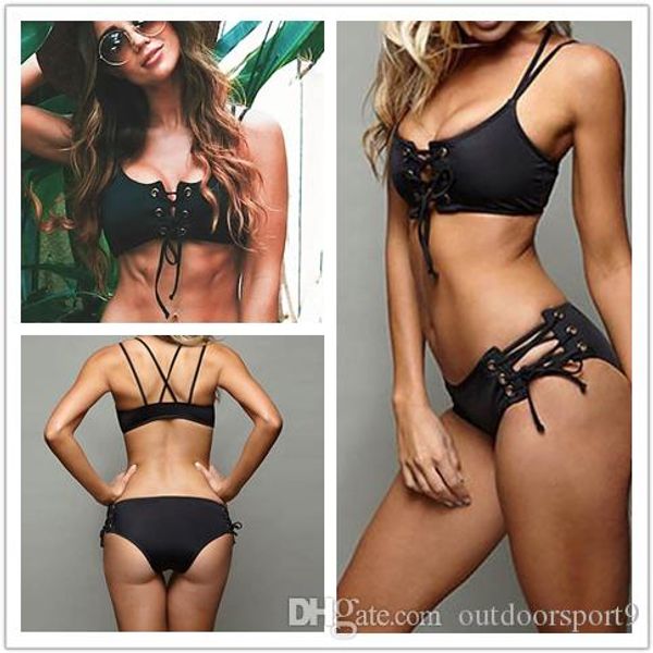 front tied black four shoulder straps bandage split padded bra set swimsuit swimwear beachwear bikini for women ing
front tied black four shoulder straps bandage split padded bra set swimsuit swimwear beachwear bikini for women ing