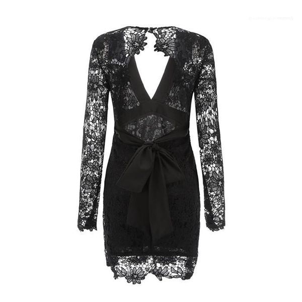 tight skirt famale clothing womens designer lace dress v neck open back waist tie fashion, Black;gray
tight skirt famale clothing womens designer lace dress v neck open back waist tie fashion, Black;gray