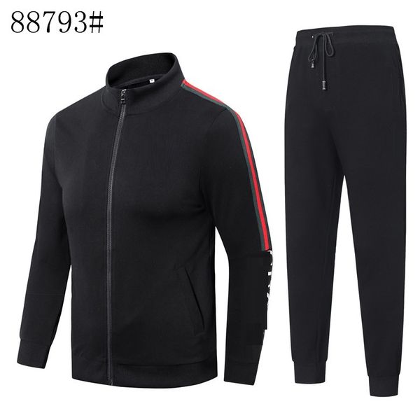 2020 new fashion men's jacket suit style sports coat leisure jacket + pants tracksuit, Gray