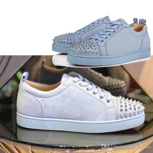 super quality gift mens sneakers red bottom spikes junior flat low cut sky-blue suede studded plain sneakers couple size factory sale, Black
super quality gift mens sneakers red bottom spikes junior flat low cut sky-blue suede studded plain sneakers couple size factory sale, Black