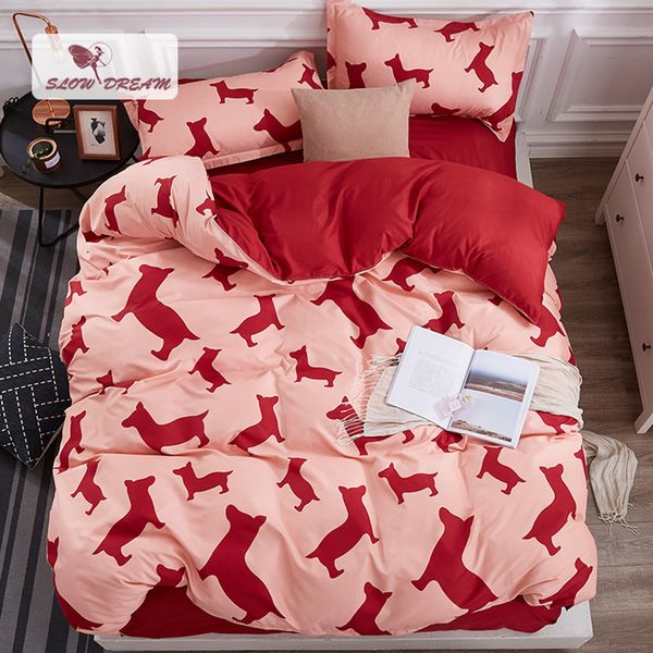 slowdream cartoon dog bedding set red bedclothes duvet cover flat sheet pillowcase euro bed cover set nordic comforter
slowdream cartoon dog bedding set red bedclothes duvet cover flat sheet pillowcase euro bed cover set nordic comforter