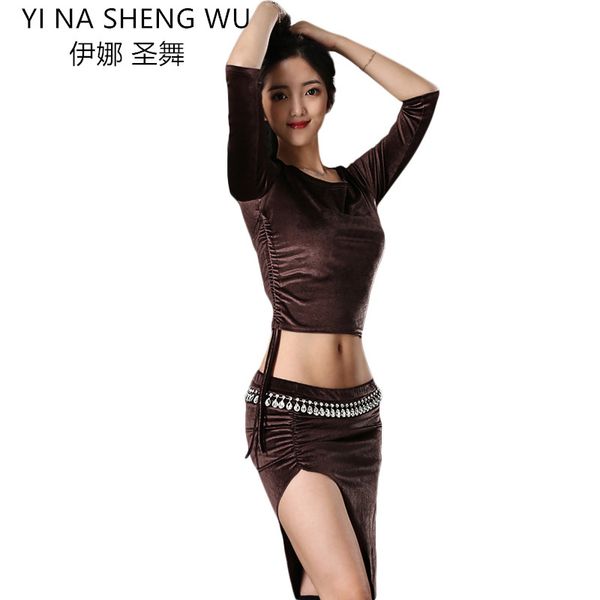 lady belly dance practice clothes 2pcs set autumn women practice dancewear performance costume velvet drawstring skirt, Black;red
lady belly dance practice clothes 2pcs set autumn women practice dancewear performance costume velvet drawstring skirt, Black;red