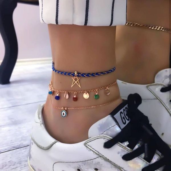 2020new fashion 4pcs/set anklet hollow simple metal women star trendy anklets for women girls men jewelry for feet, Red;blue
2020new fashion 4pcs/set anklet hollow simple metal women star trendy anklets for women girls men jewelry for feet, Red;blue