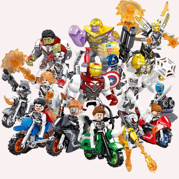 16 pcs avengers mini action figure iron man black pather hulk thanos thor spider man captain marvel super hero building blocks toy
16 pcs avengers mini action figure iron man black pather hulk thanos thor spider man captain marvel super hero building blocks toy