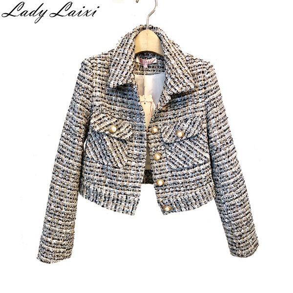 tweed pearl jacket coat women 2018 autumn christmas fashion loose lapel chic woolen runway long sleeve short jacket, Black;brown
tweed pearl jacket coat women 2018 autumn christmas fashion loose lapel chic woolen runway long sleeve short jacket, Black;brown